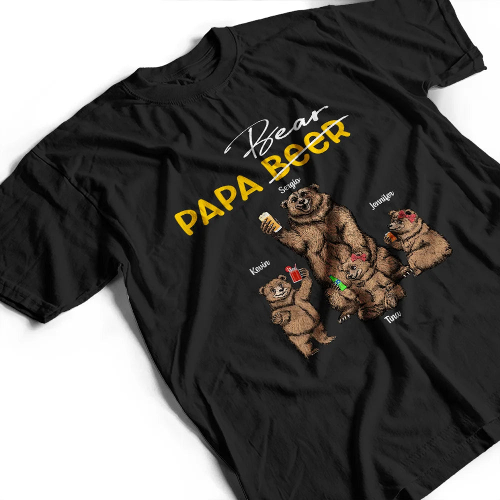 Papa Beer Papa Bear - Personalized T Shirt