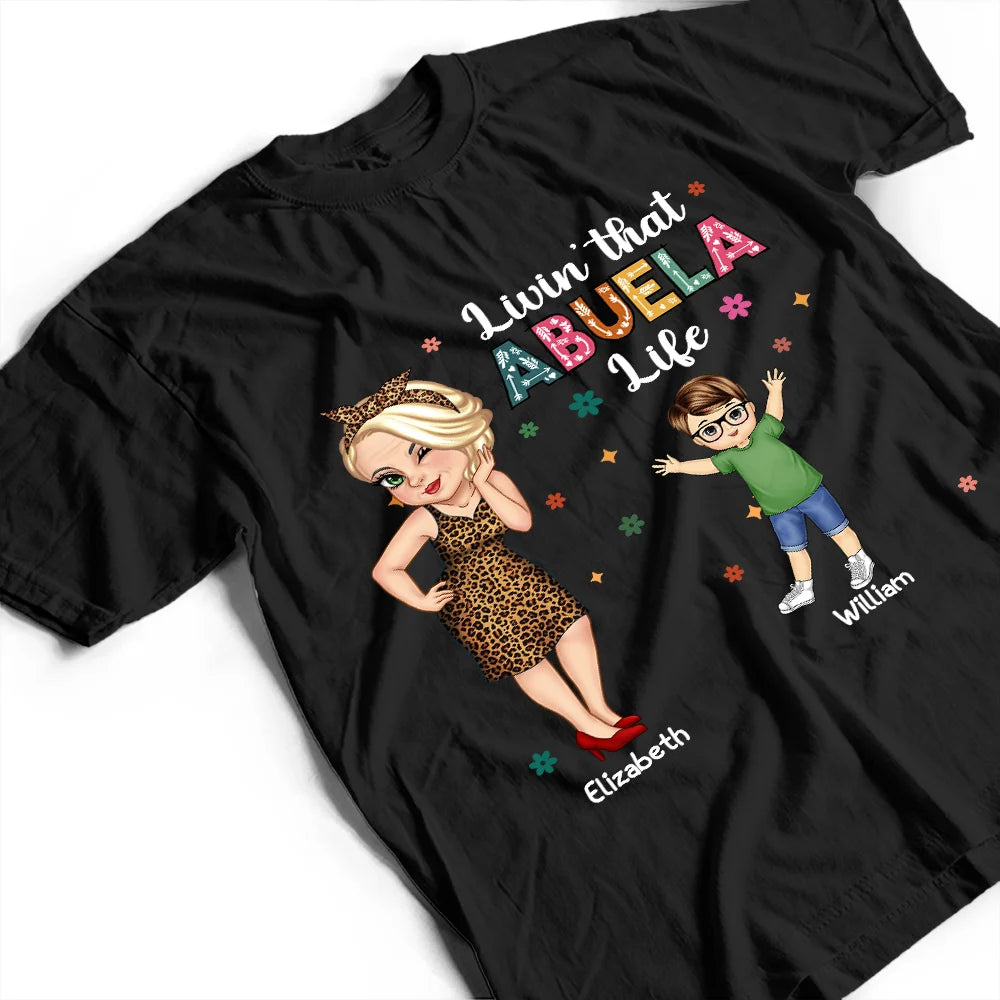 Living That Grandma Life - Funny Gift For Grandma, Mom, Nana, Gigi - Personalized T Shirt