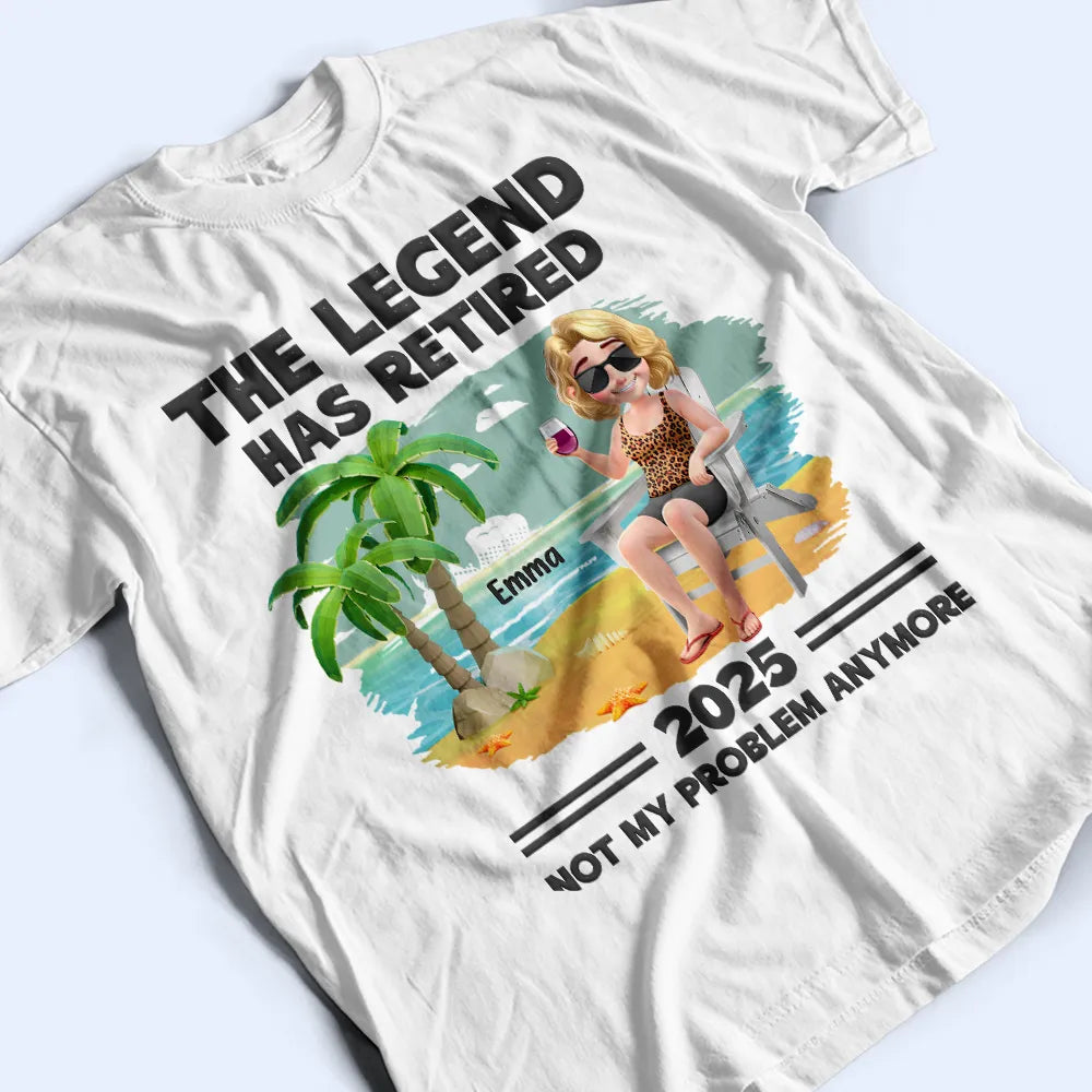 The Legend Has Retired Vintage Cartoon - Personalized T Shirt