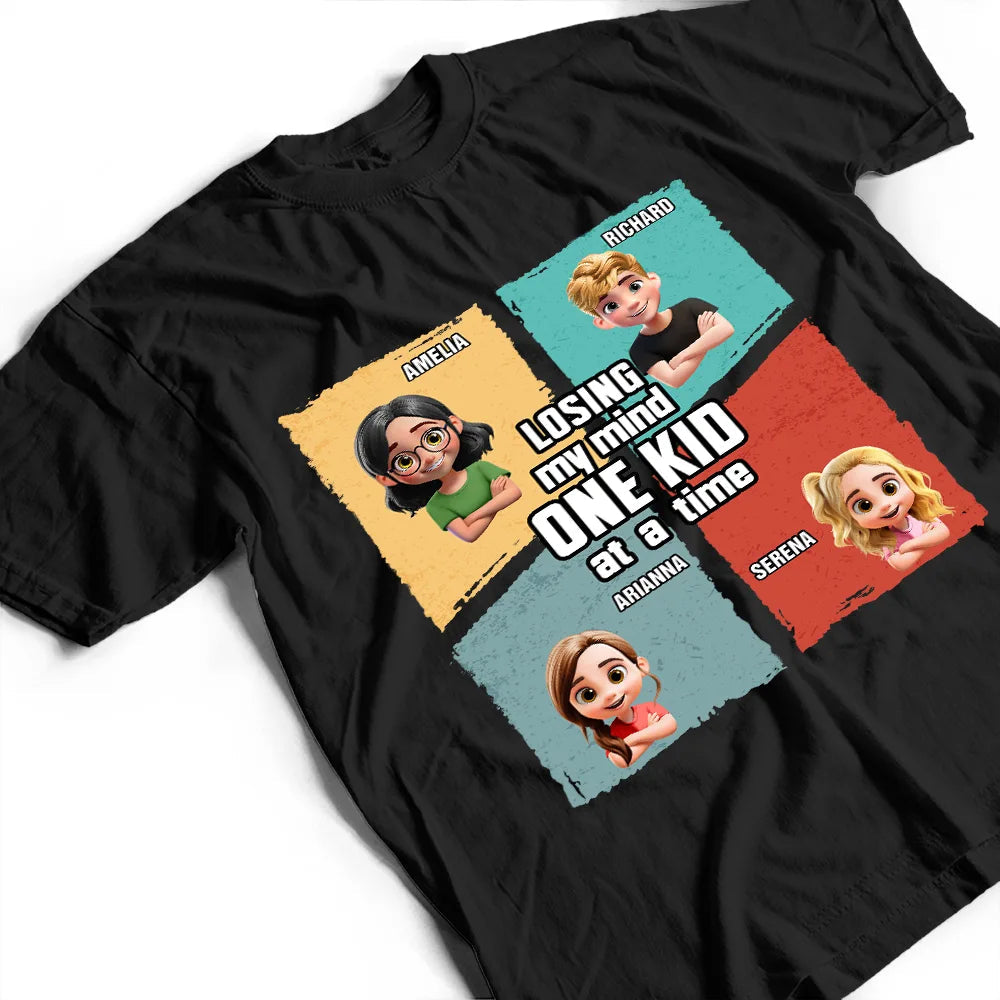 Losing My Mind One Kid At A Time Cartoon Story - Personalized T Shirt