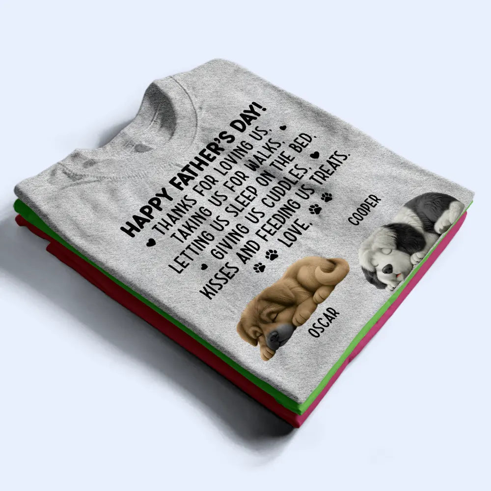 Sleeping Dog Thanks For Loving Me - Personalized T Shirt