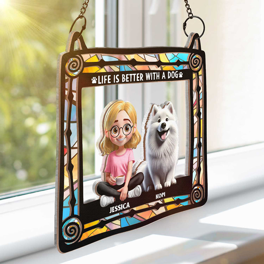 All You Need Is Love And Dog Lovers - Personalized Window Hanging Suncatcher Ornament