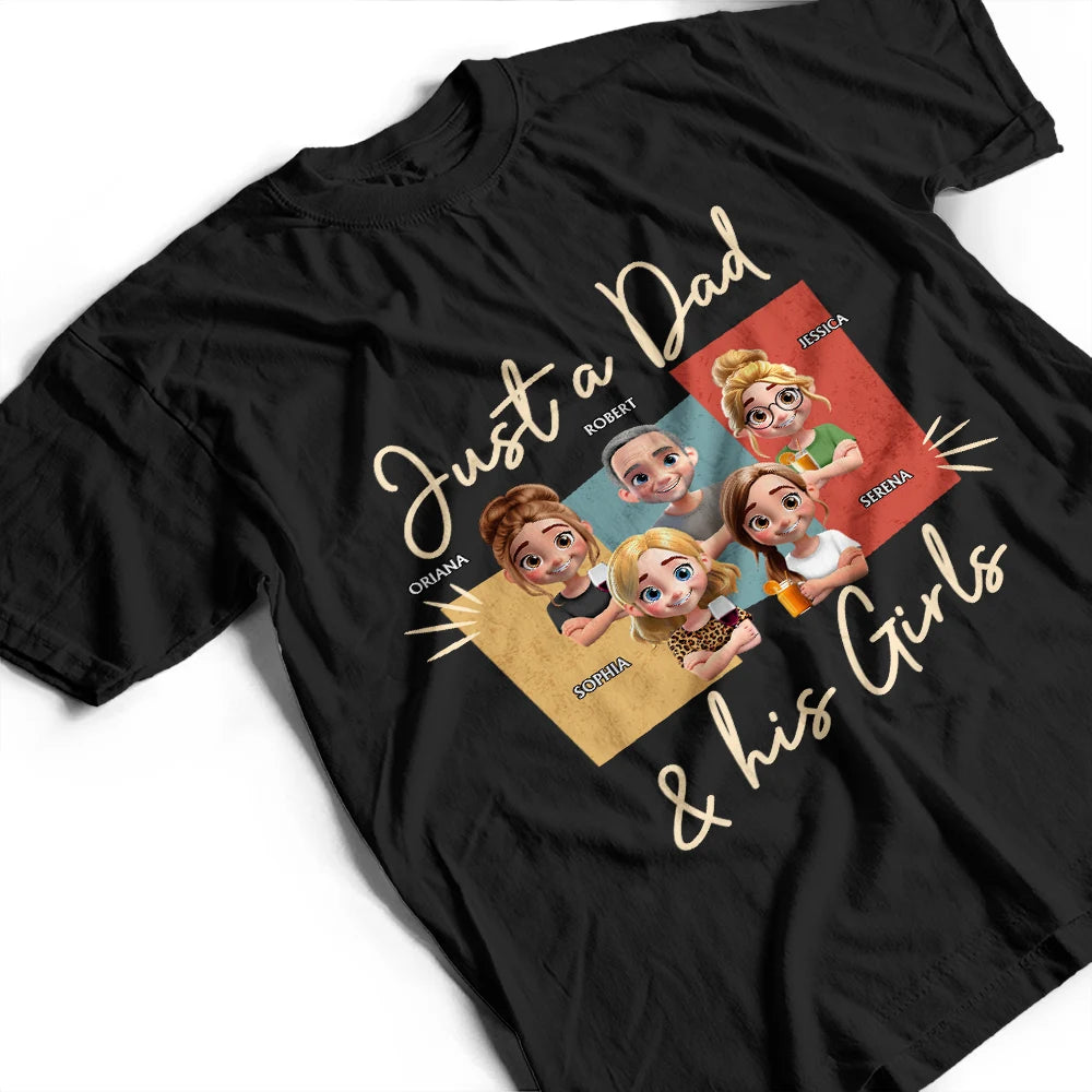 Just A Dad And His Girl 3D Effect - Personalized T Shirt