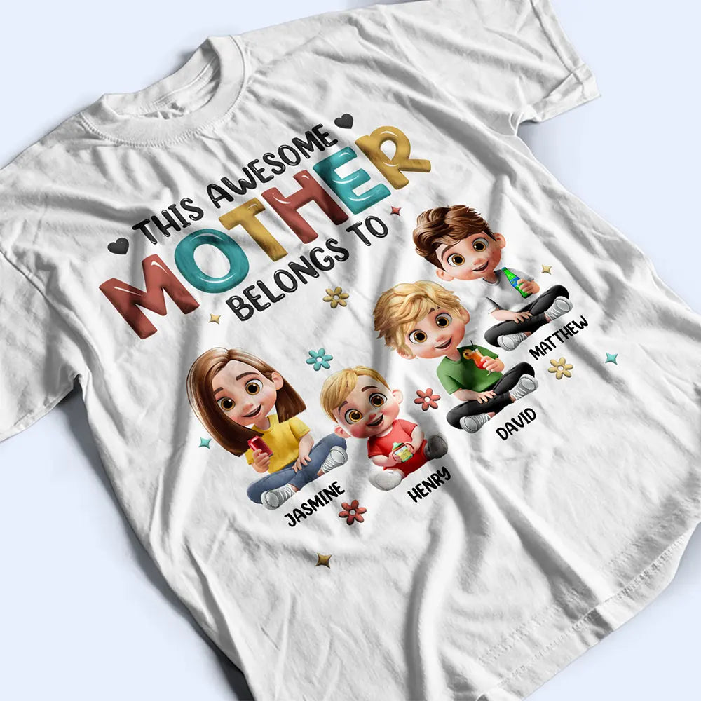 This Awesome Grandma Belongs To - Personalized T Shirt