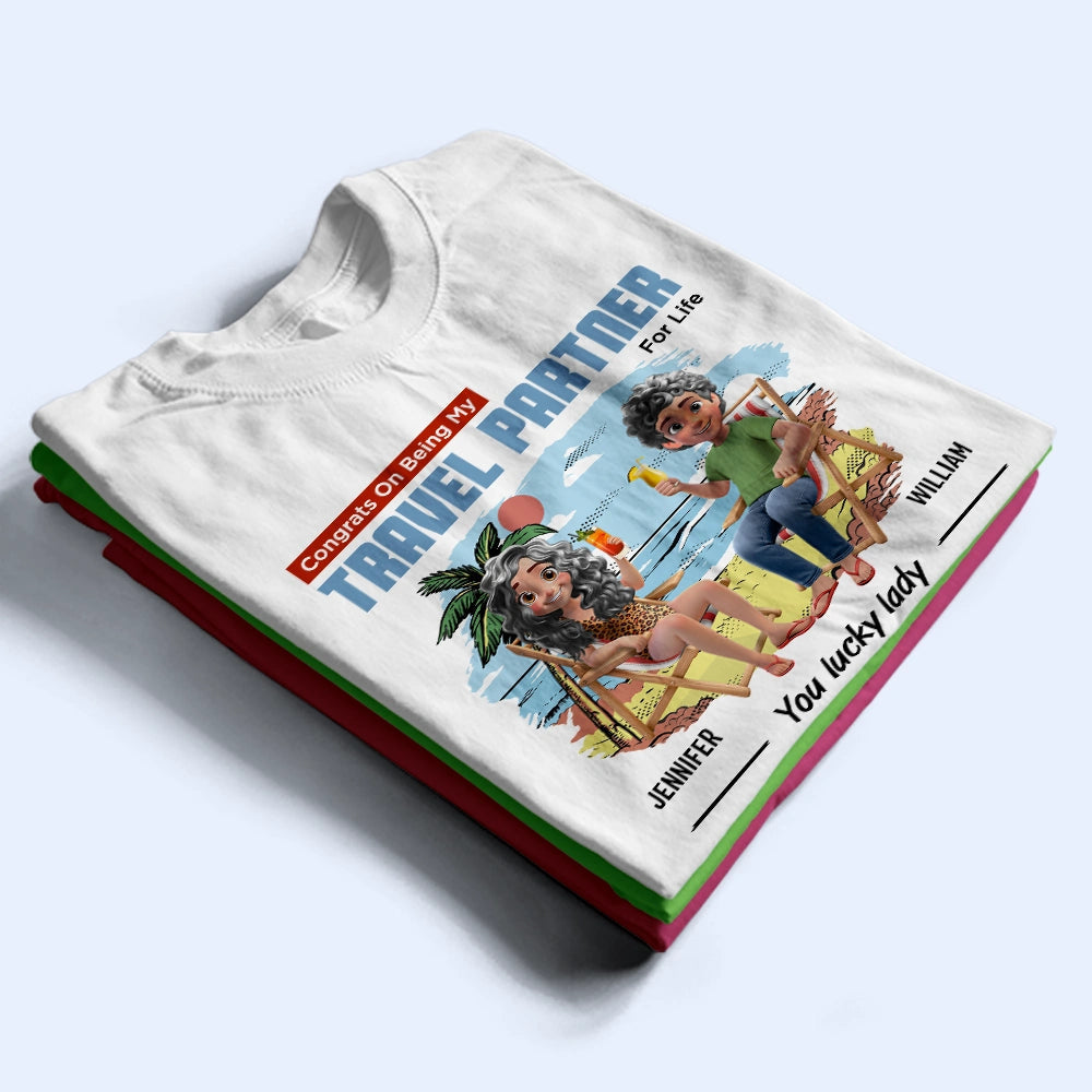 Congrats On Being My Travel Partner For Life - Personalized T Shirt