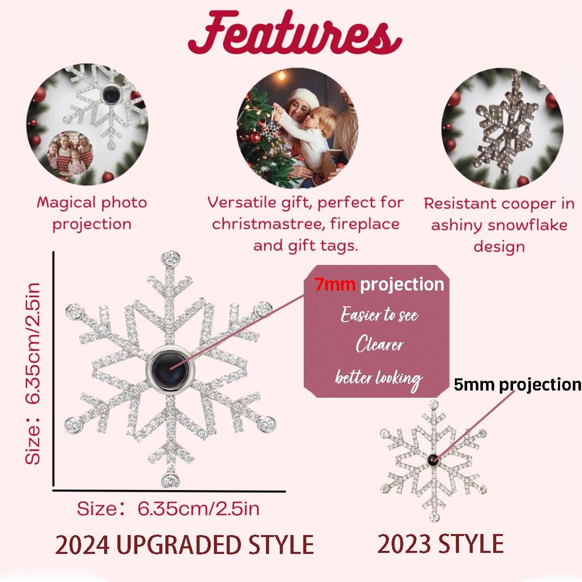 Christmas Photo Ornament, Personalized Family Picture Ornament, Memorial Ornament, Memory Projection Ornament, Photo Ornament Gift