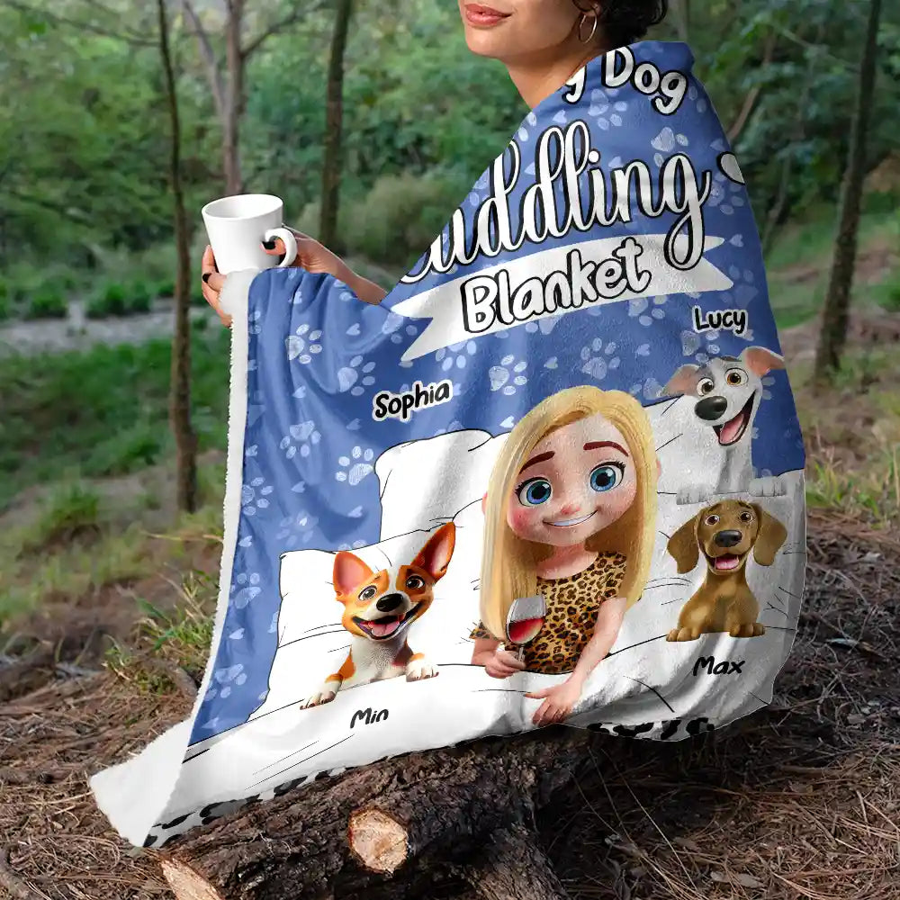 My Dog Cuddling Blanket - Personalized Fleece Blanket