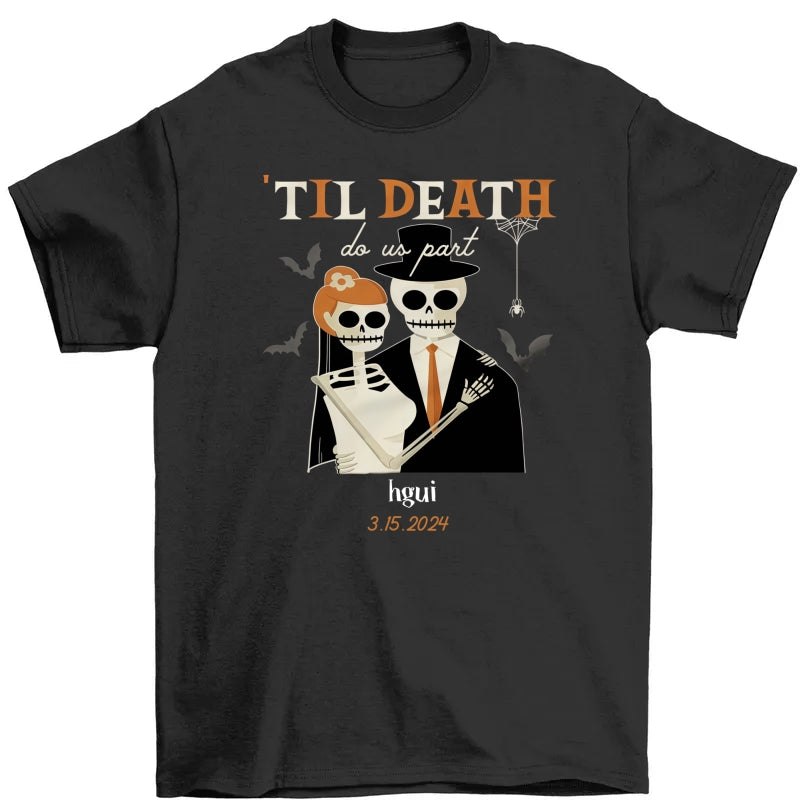 Personalized Halloween Skull Couple T Shirt