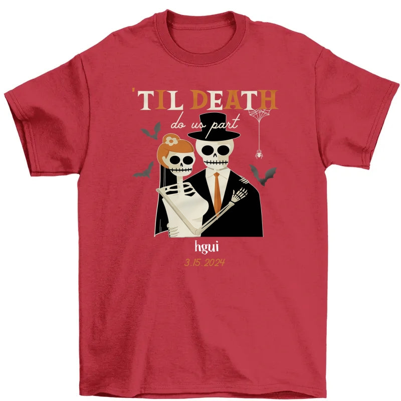 Personalized Halloween Skull Couple T Shirt