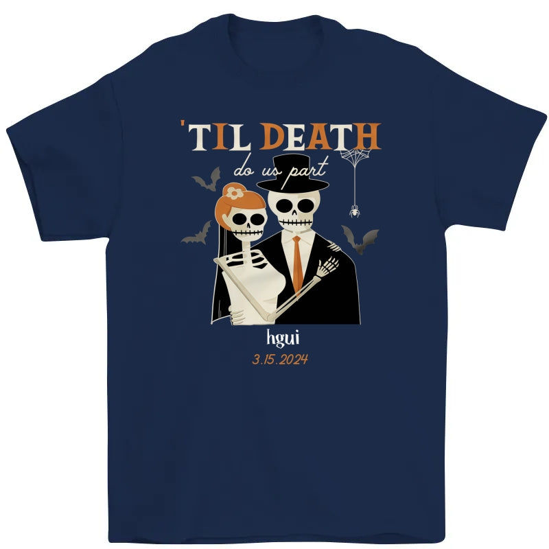 Personalized Halloween Skull Couple T Shirt