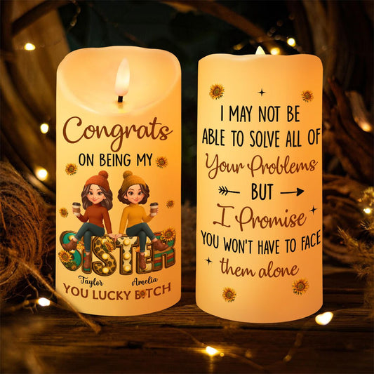 To My Bestie Western Fall Vibe Personalized LED Candle