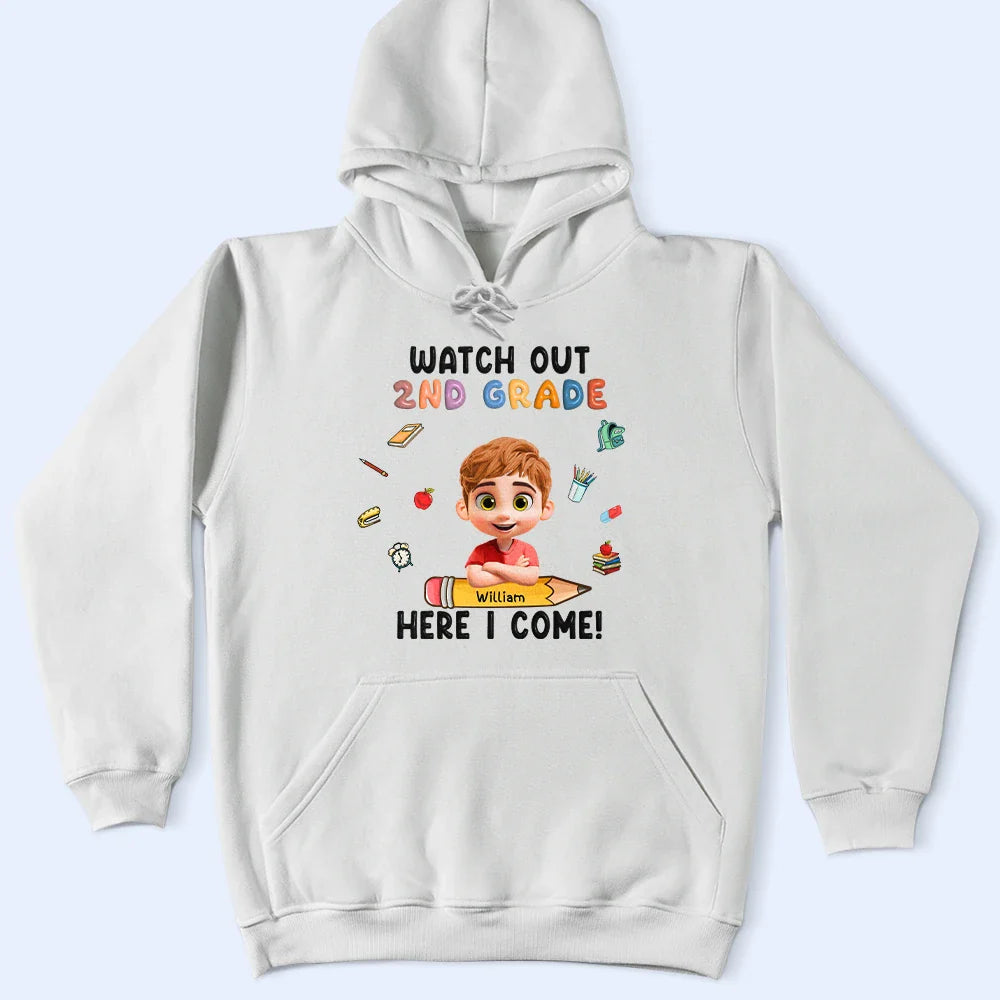 Watch Out Kindergarten Here I Come - Personalized T Shirt