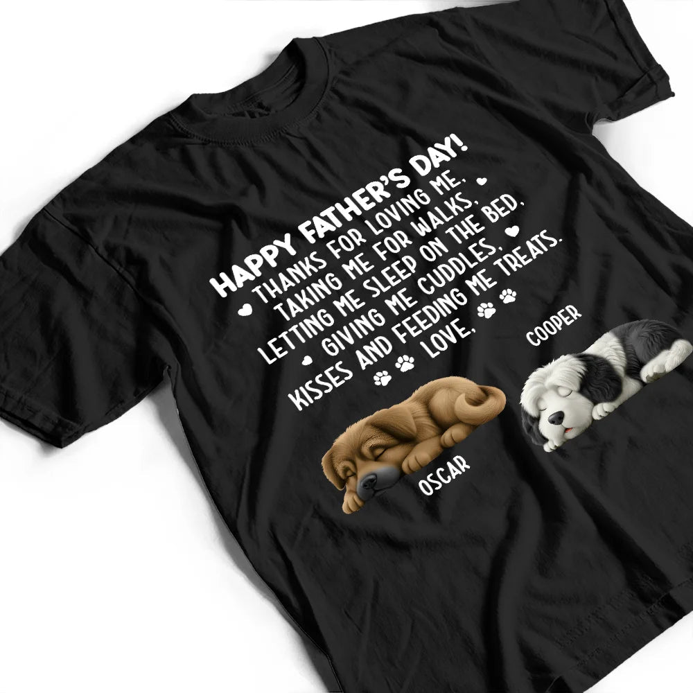 Sleeping Dog Thanks For Loving Me - Personalized T Shirt