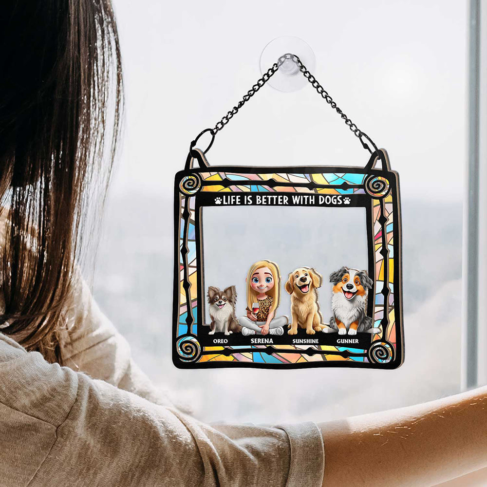 All You Need Is Love And Dog Lovers - Personalized Window Hanging Suncatcher Ornament