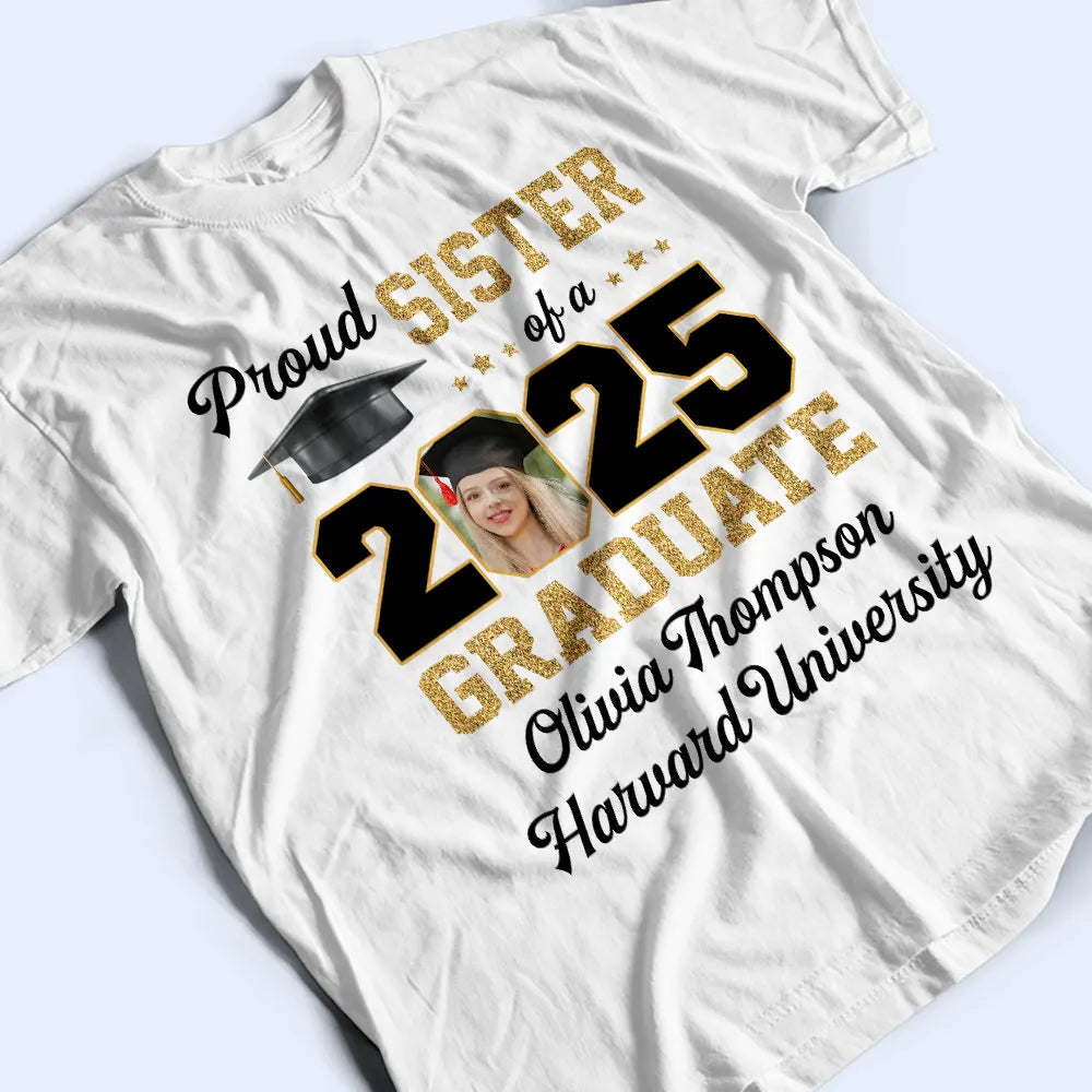 Custom Photo Proud Mom Of A Graduate - Personalized T Shirt