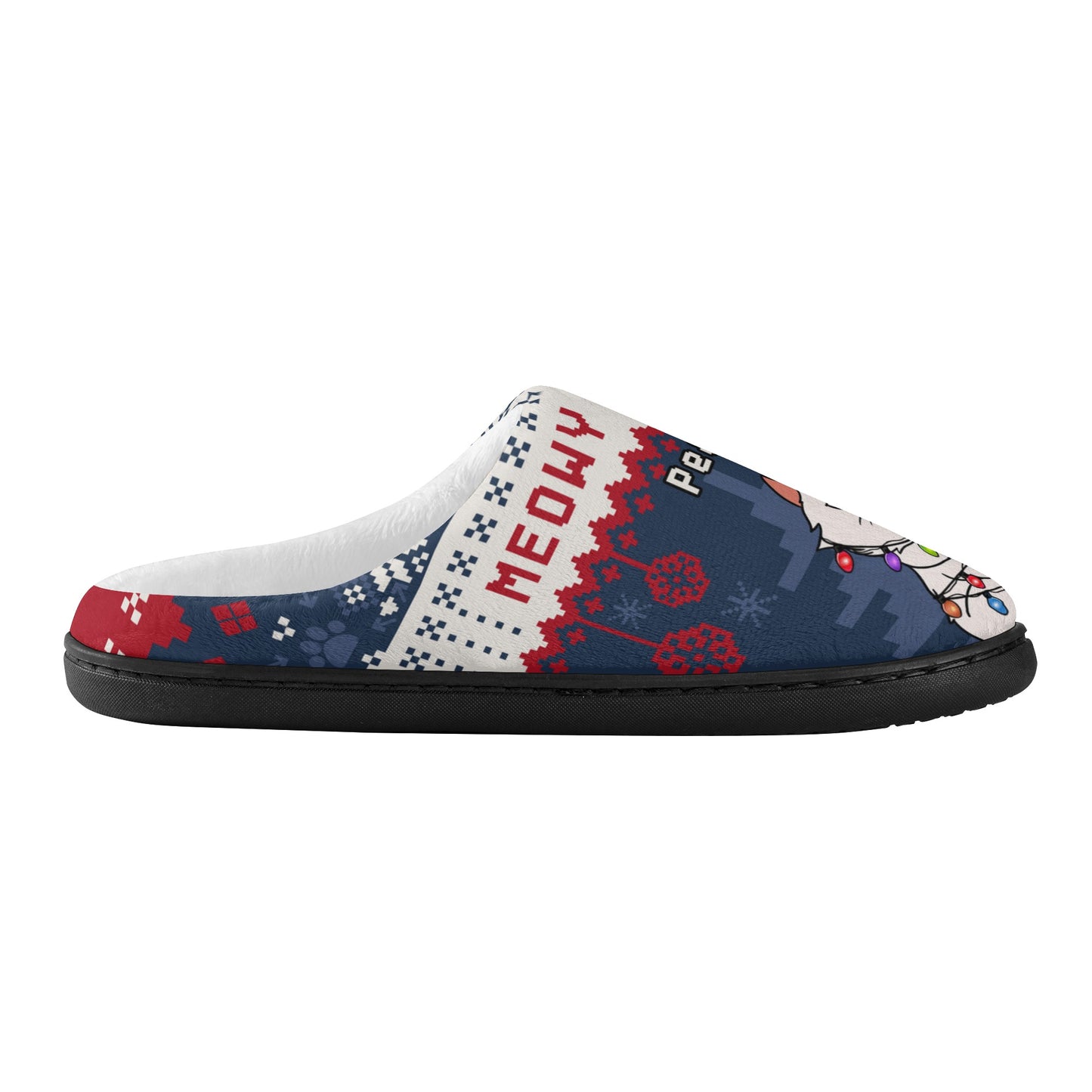 Meowy Catmas Funny Cats - Christmas Gift Personalized Custom Unisex Fluffy Slippers