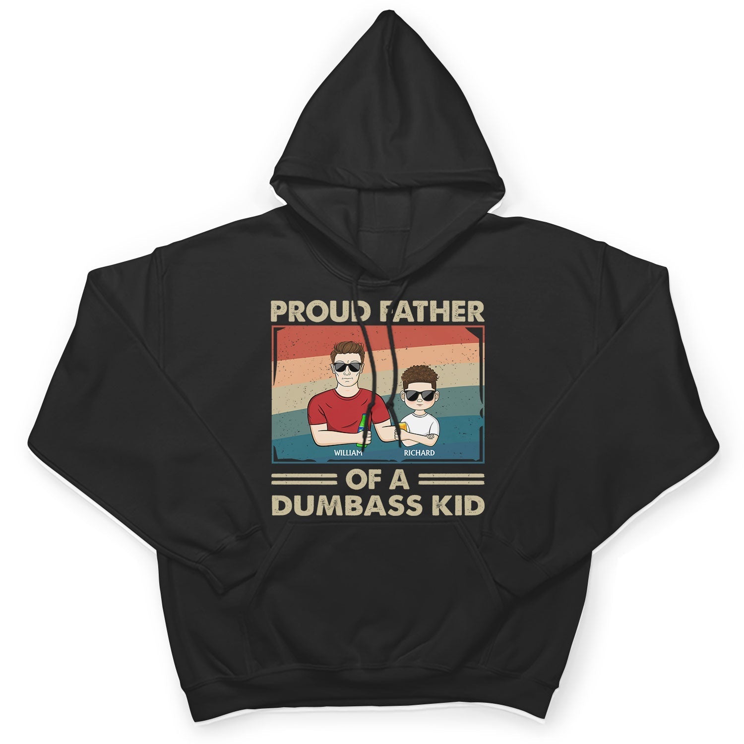 Proud Father Of A Few Kid & Adult - Funny Gift For Dad, Father, Grandpa - Personalized Hoodie