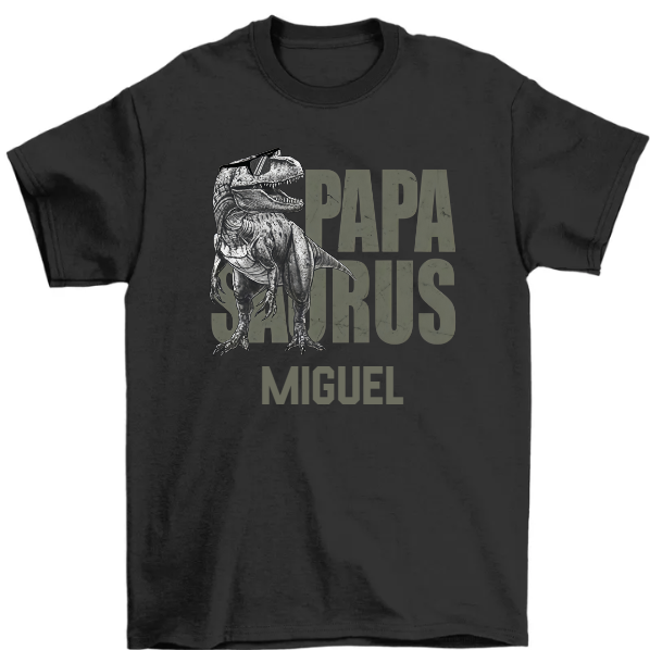 Papa Saurus Rocks Father's Day Personalized Papa T Shirt