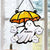 Grandma Funny Ghost with Umbrella Personalized Suncatcher, Halloween Stained Glass Decor