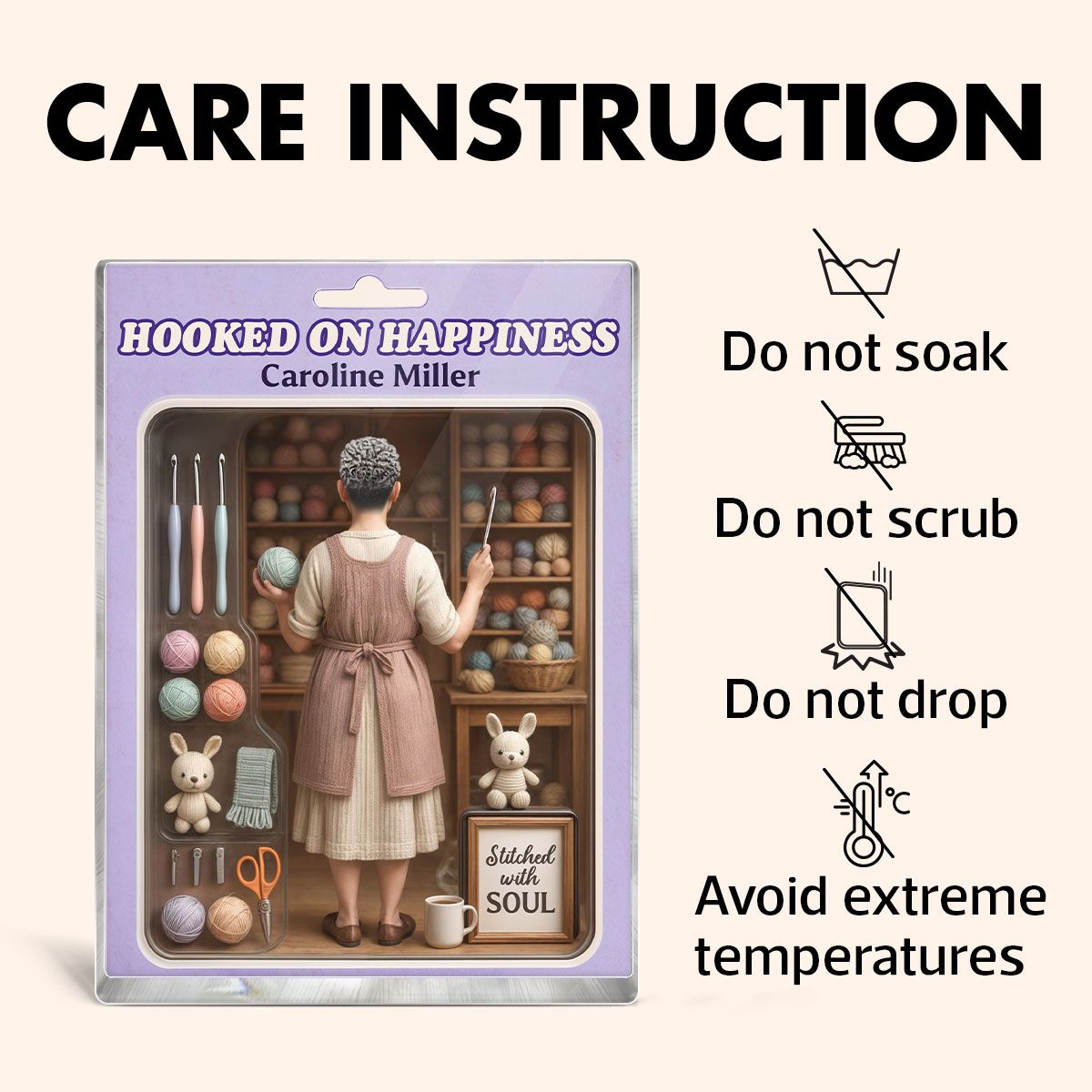 Crocheting Mom Grandma Mother's Day Gift Toy Box Figure Style Personalized Acrylic Block Plaque