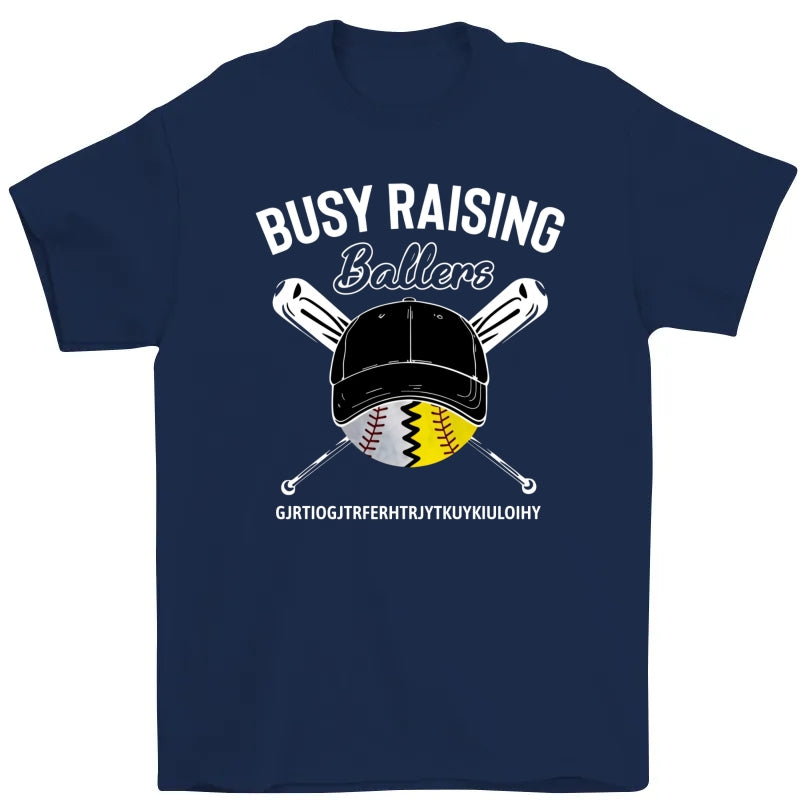 Personalized Dad Baseball Softball Black T Shirt