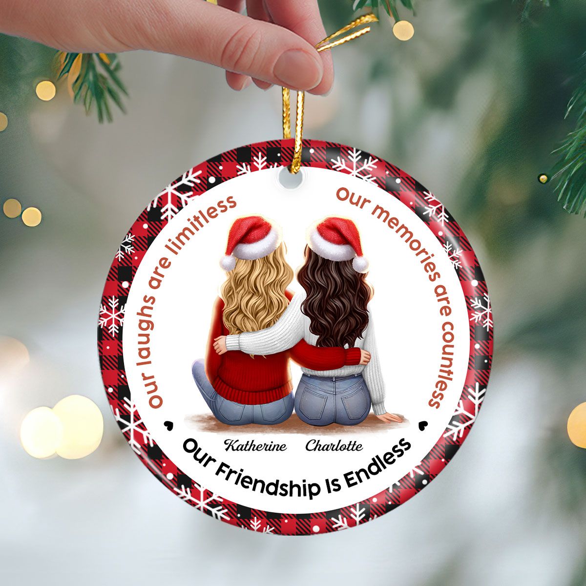 Personalized Best Friends Christmas Ornament – Cherishing Endless Laughter and Memories