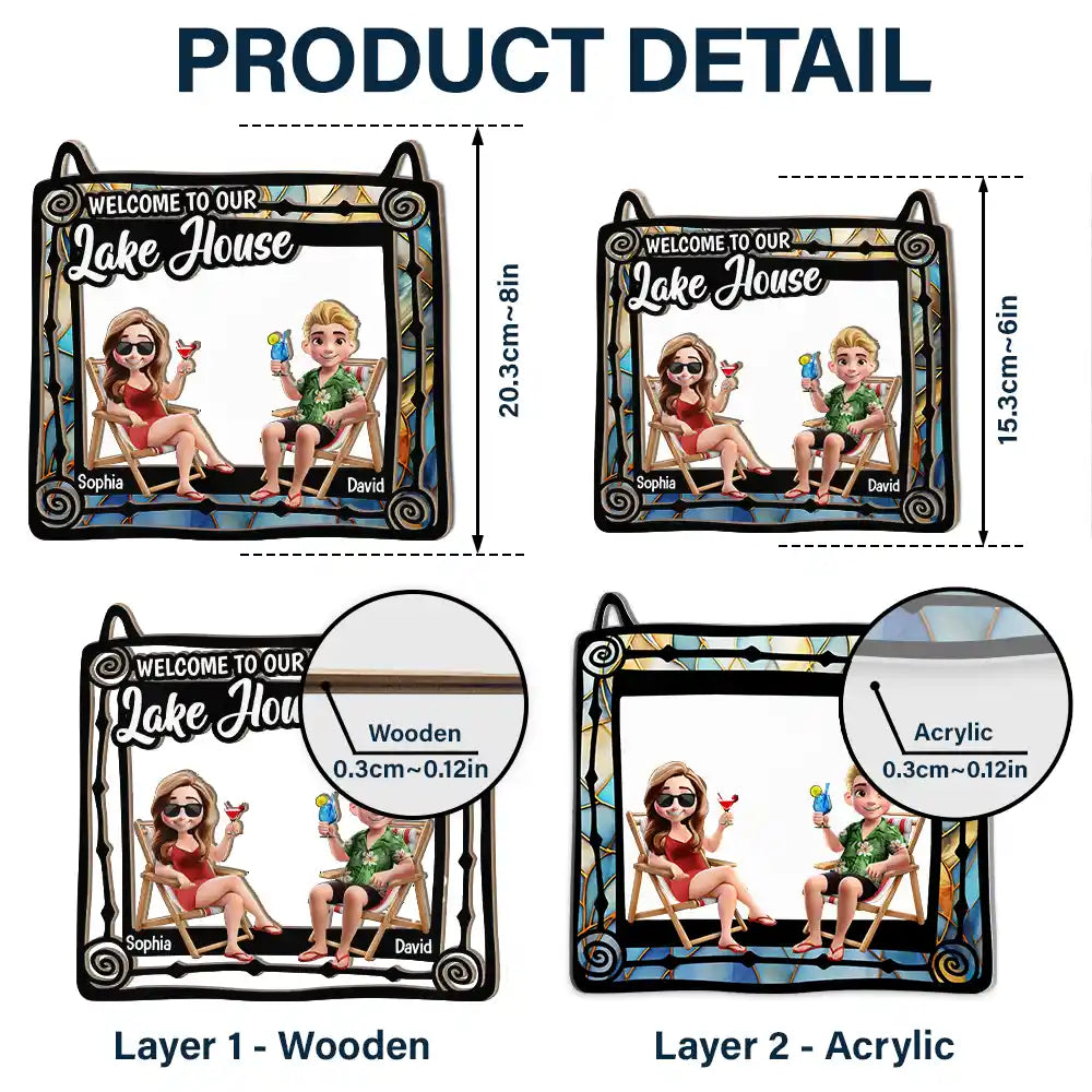 Welcome To Our Beach House - Personalized Window Hanging Suncatcher Ornament