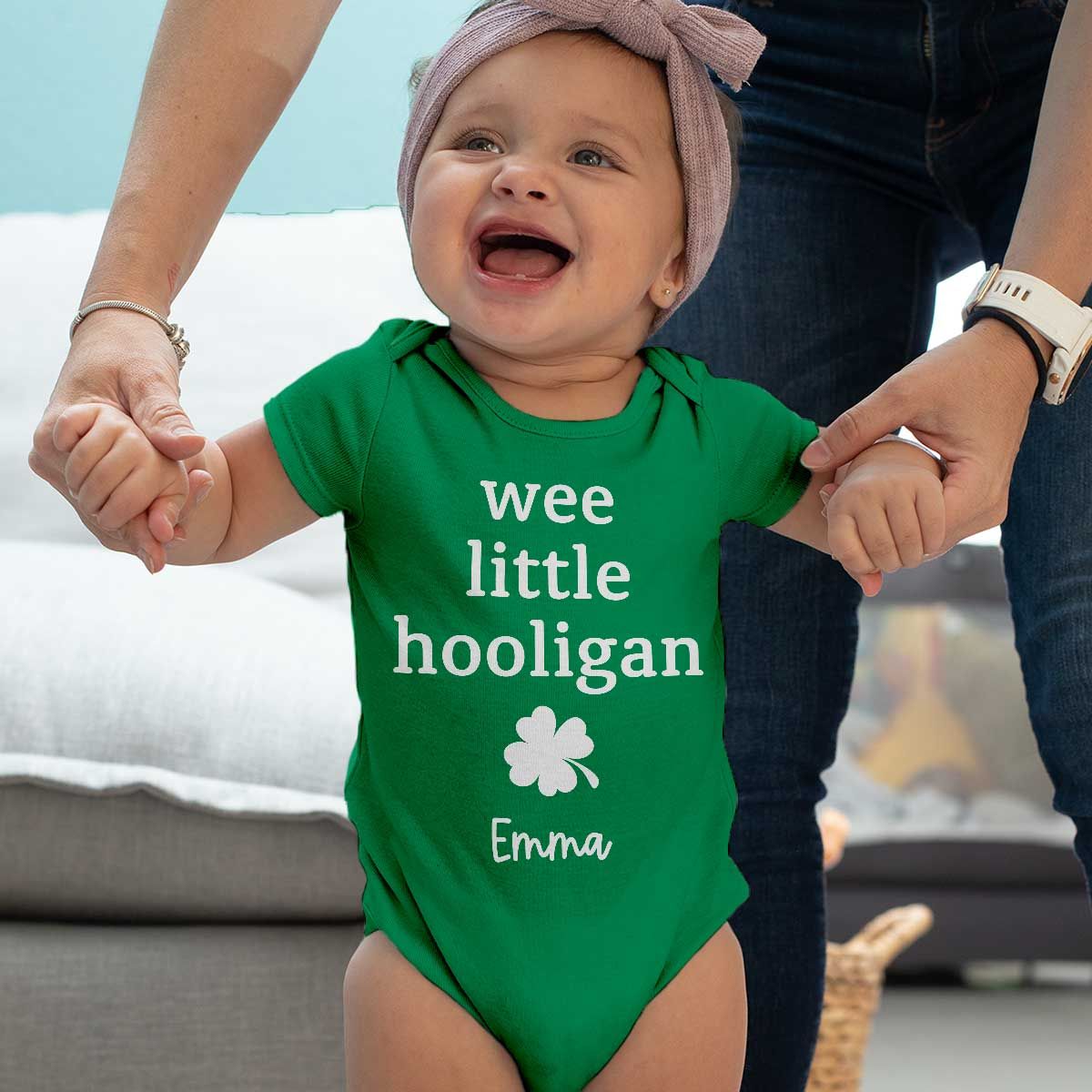 Wee Little Hooligan Custom Baby Name St. Patrick's Day Personalized Baby Onesie
