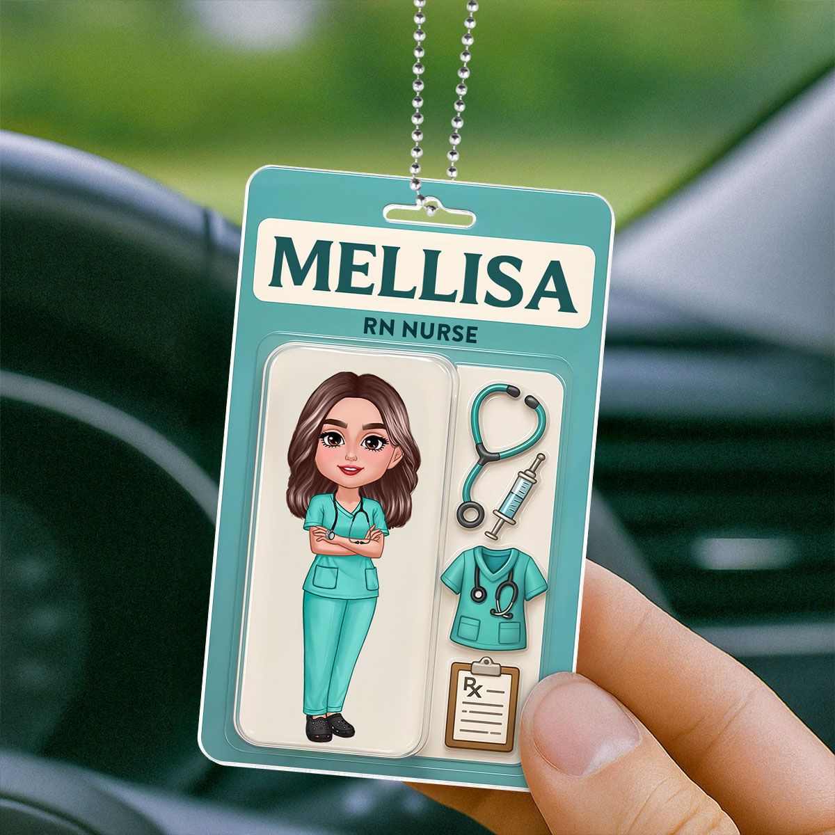 Nurse Custom Figure Cute Doll Nurse Personalized Acrylic Car Hanger