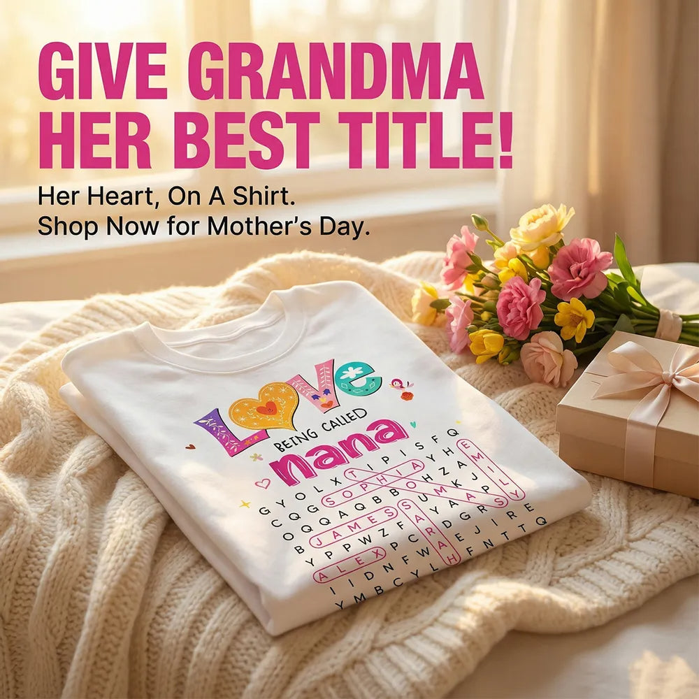 Love Being Called Grandma Colorful Word Search Puzzle - Personalized Shirt - Mother's Day Gift For Grandma Mom