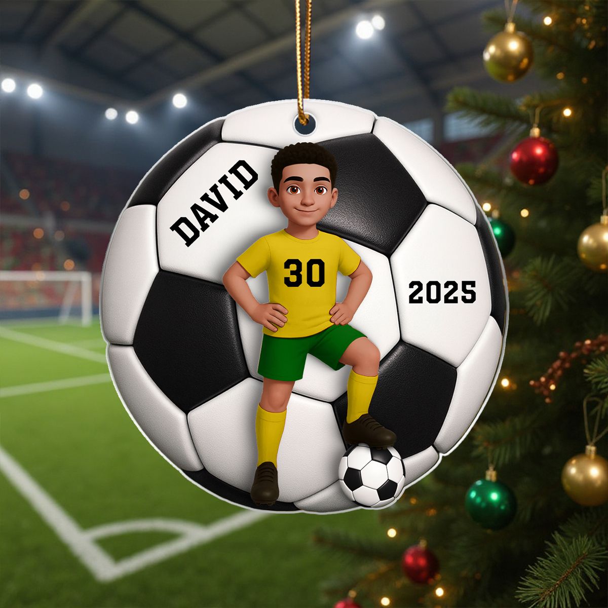 Soccer Girl Boy 3D Effect - Personalized Acrylic Ornament