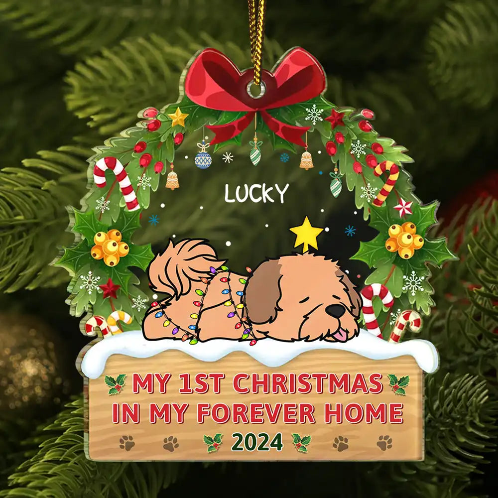 My 1st Christmas In My Forever Home - Personalized Custom Shaped Acrylic Ornament