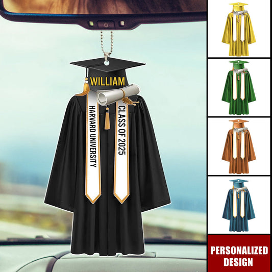 Personalized Graduation Ornaments Class of 2025 Graduation Gown Car Ornament Gifts