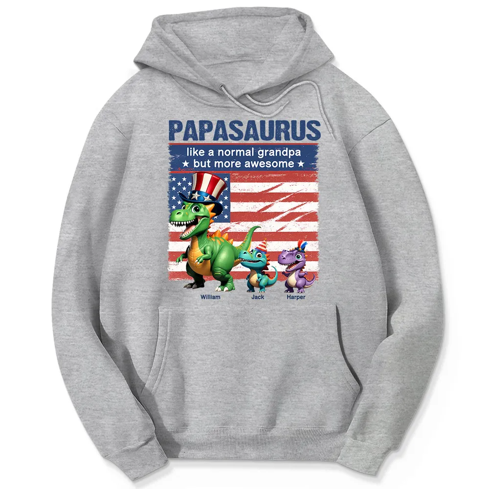 Grandpasaurus And Kids 3D Effect Dinosaurs 4th Of July Independence Day Celebration Personalized Shirt
