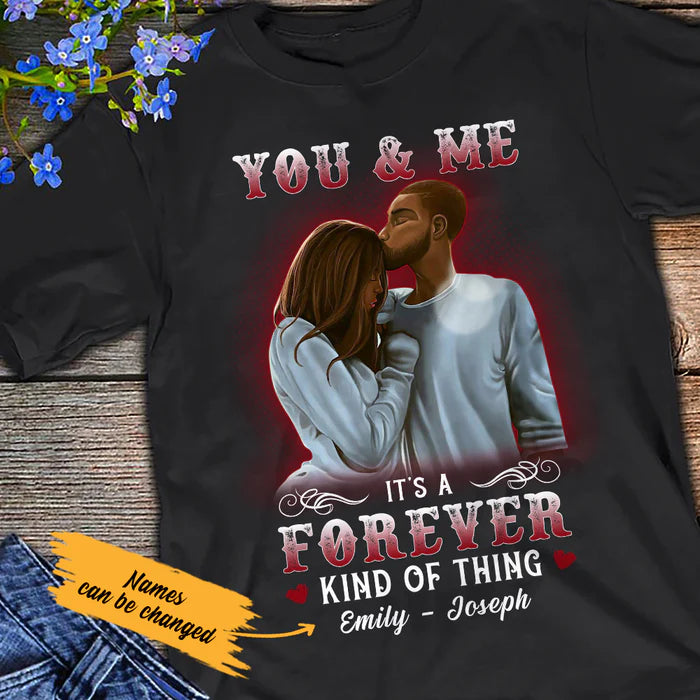 Personalized You And Me Forever BWA Couple T Shirt