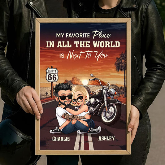Bikers Couple Riding Partners for Life Personalized Canvas, Gift for him, Gift for her
