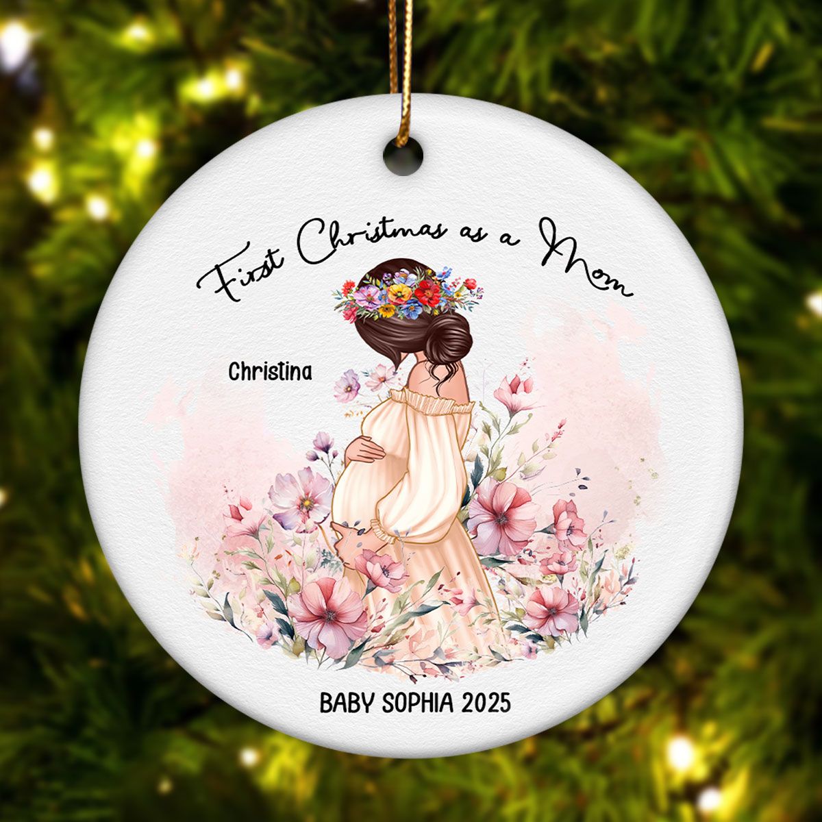 First Christmas as a Mom, Mom-to-Be Ornament, Baby Bumps first Christmas Gift