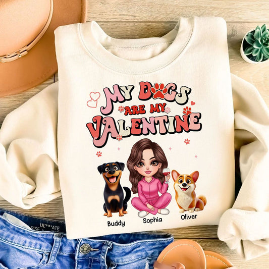 Personalized Valentine Shirt For Dog Mom, My Dogs Are My Valentine