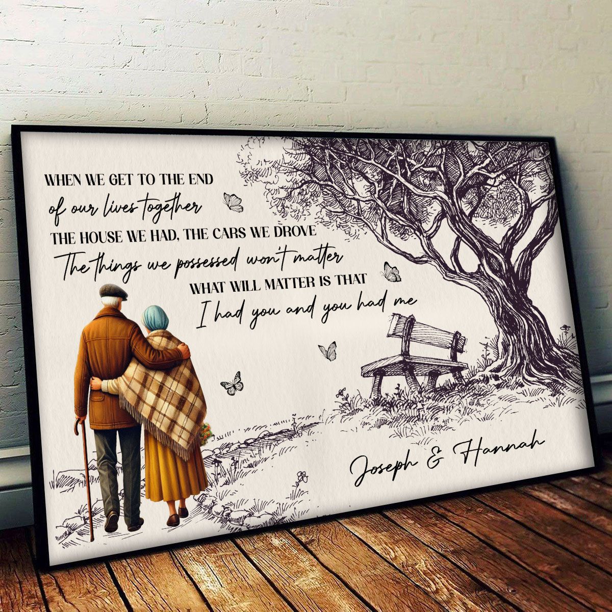 When We Get To The End Of Our Lives Together Old Couples - Personalized Canvas, Valentine's Day gift, Anniversary Gift for couples