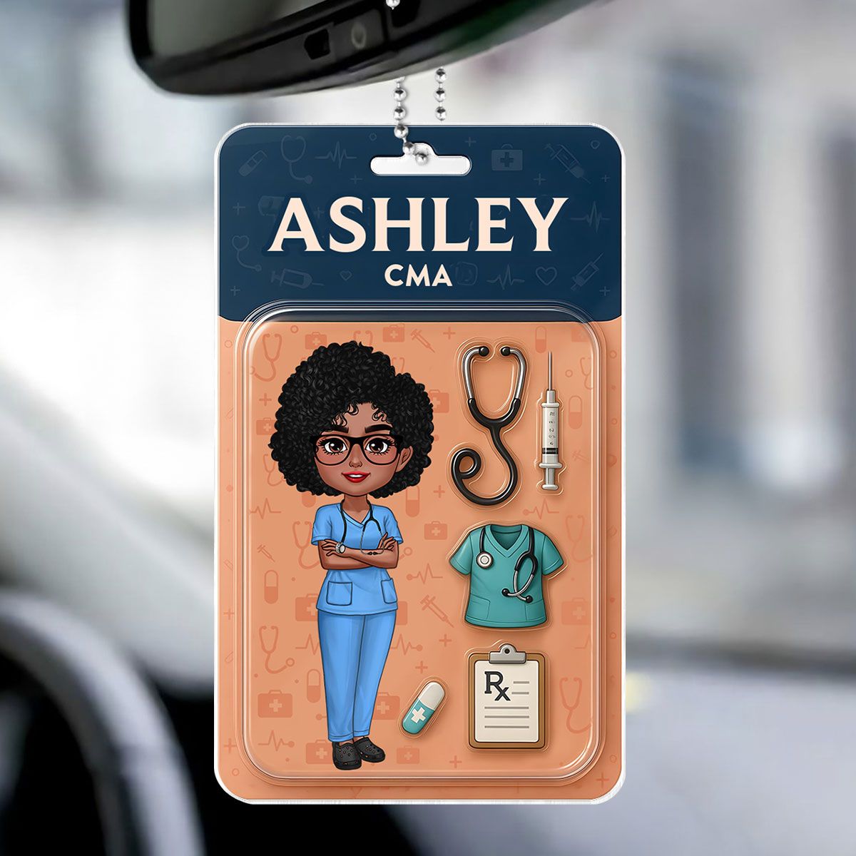 Custom Nurse Figure Cute Doll Nurse Personalized Acrylic Car Hanger