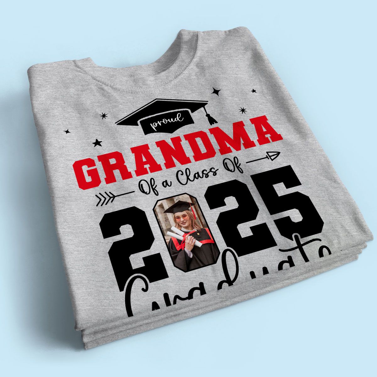 Proud Family Of 2025 Senior Graduation Photo Personalized Shirt