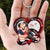 Sexy Couple Kissing Red Heart Rings Personalized Acrylic Keychain