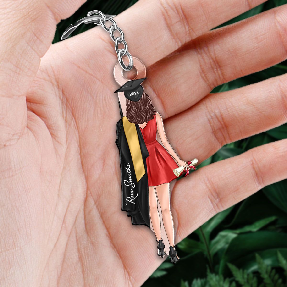 Class Of 2024 Senior Back View Graduation Gift Personalized Acrylic Keychain