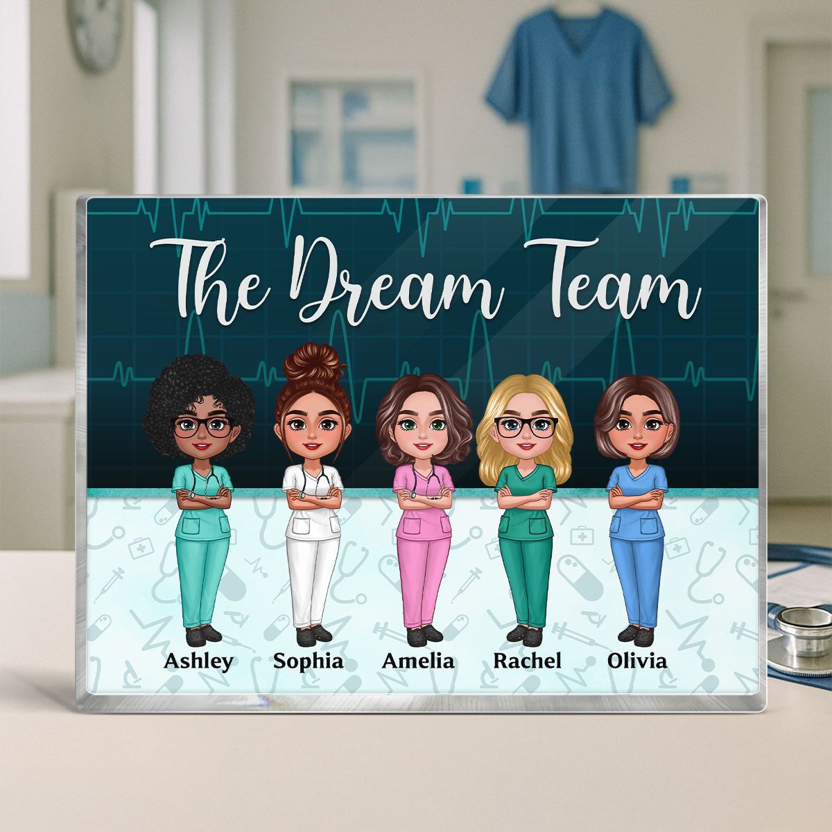 Nurse Best Friends Work Made Us Colleagues Personalized Acrylic Block