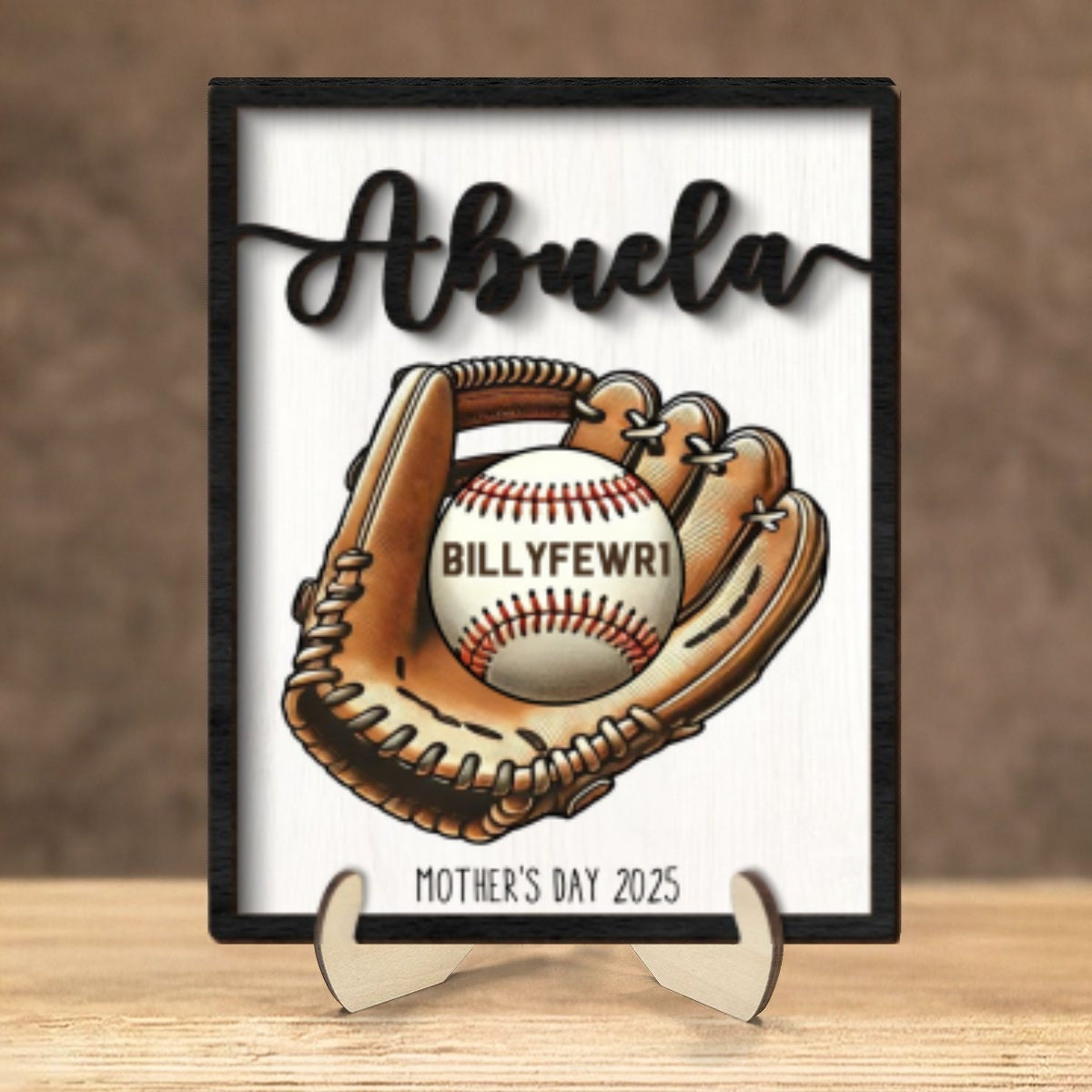 We Caught The Best Mom Baseball, Softball Personalized 2-Layer Wooden Plaque, Custom Kid's Name, Mother’s Day Gift For Mom, Gift For Wife, Gift For Grandma