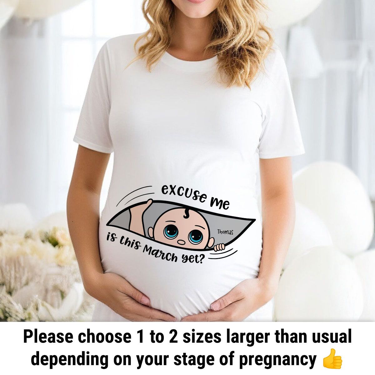 Personalized Maternity Shirt, Excuse Me Is It Yet, Pregnancy Announcement, Expecting Parents