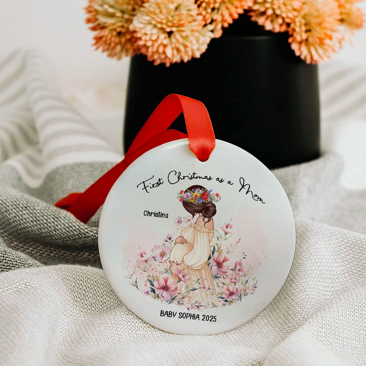First Christmas as a Mom, Mom-to-Be Ornament, Baby Bumps first Christmas Gift