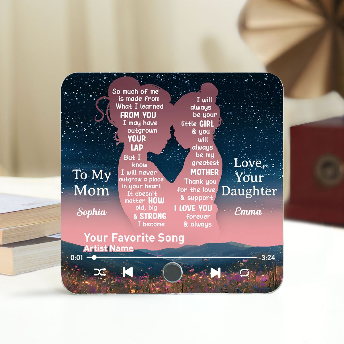 Mom Thank You For The Love & Support Our Song Gift From Daughter Personalized Music Fridge Magnet
