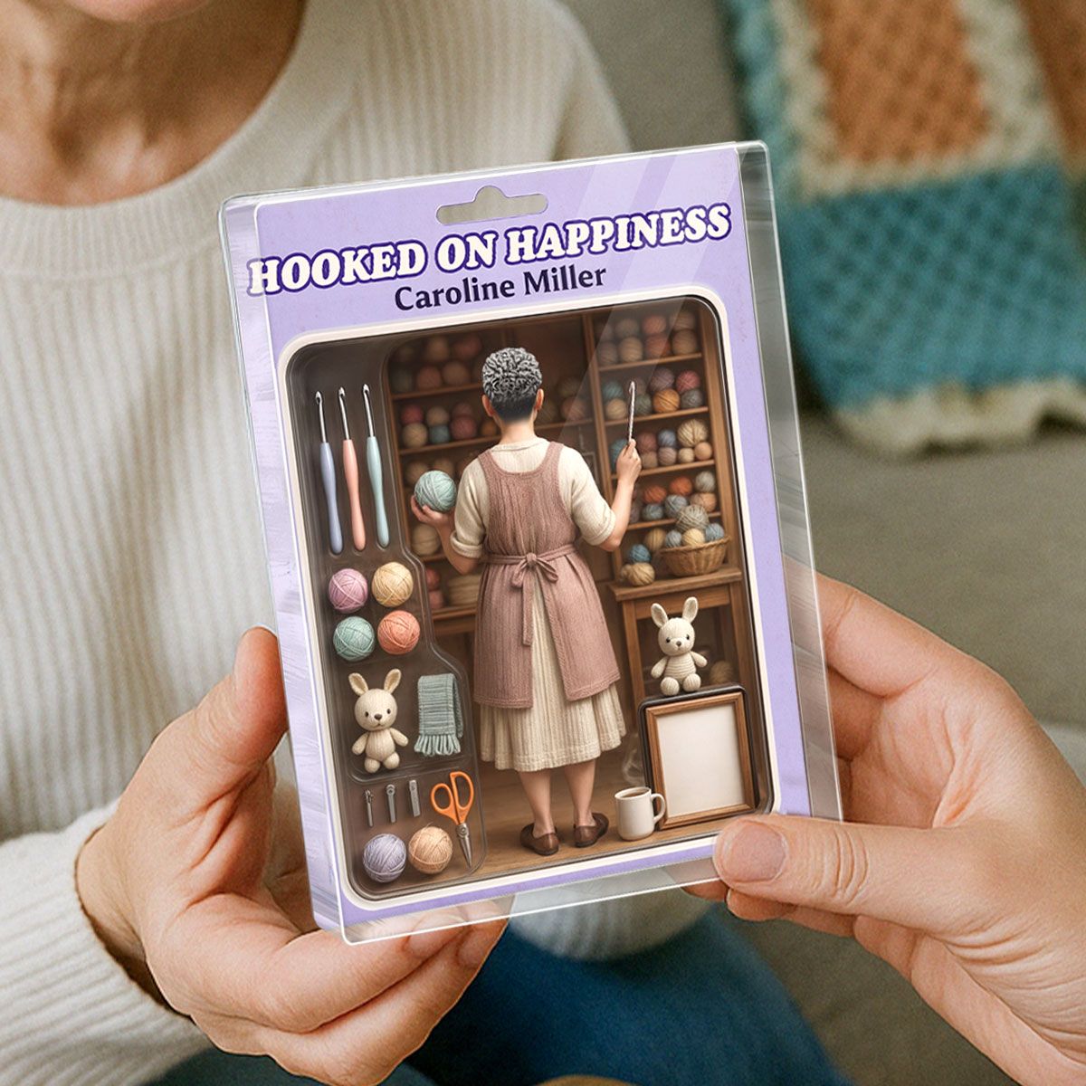 Crocheting Mom Grandma Mother's Day Gift Toy Box Figure Style Personalized Acrylic Block Plaque