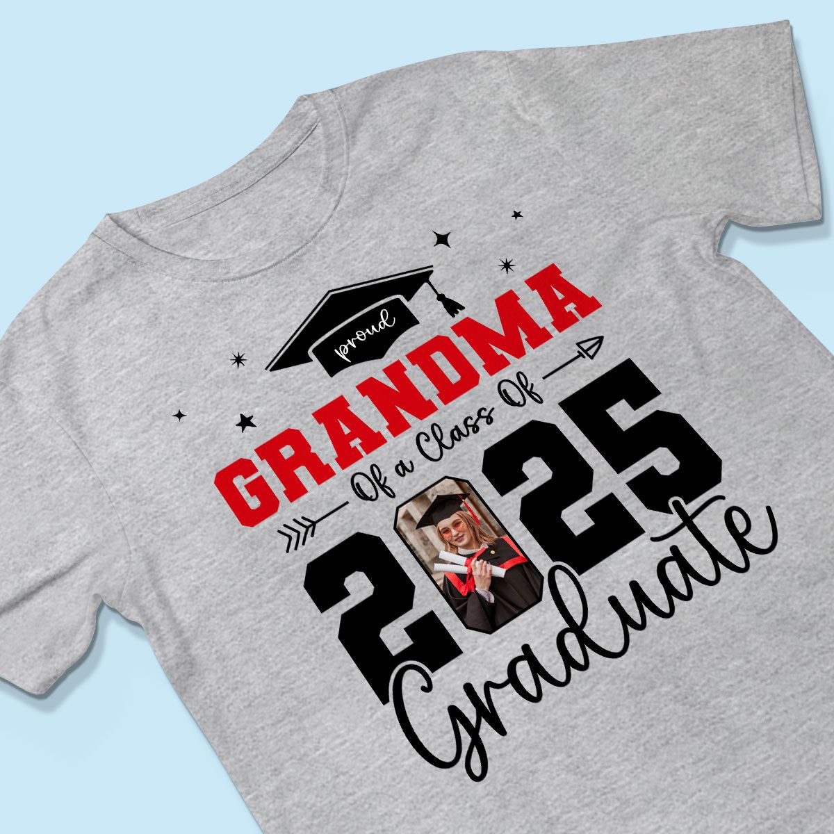 Proud Family Of 2025 Senior Graduation Photo Personalized Shirt